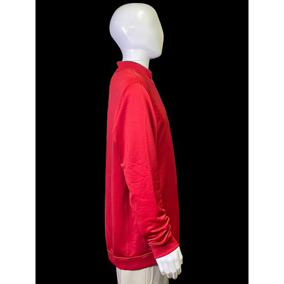 2017 Adidas Golf Climalite Red Athletic Pullover 1/4 Zip Sweatshirt Mens Size XL - Picture 2 of 9